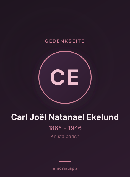 Gedenkportrait von Carl Joël Natanael Ekelund
