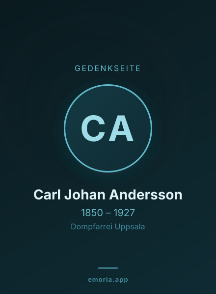 Gedenkportrait von Carl Johan Andersson