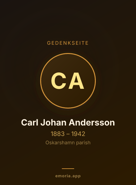 Gedenkportrait von Carl Johan Andersson
