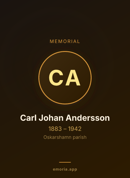 Memorial portrait of Carl Johan Andersson