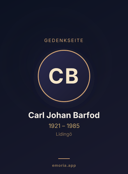 Gedenkportrait von Carl Johan Barfod