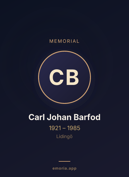 Memorial portrait of Carl Johan Barfod