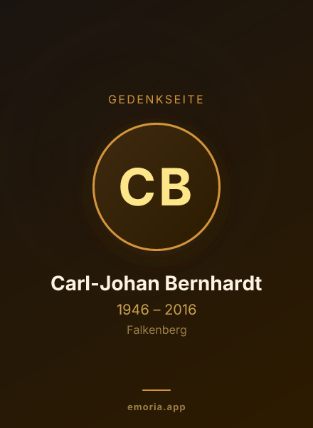 Gedenkportrait von Carl-Johan Bernhardt