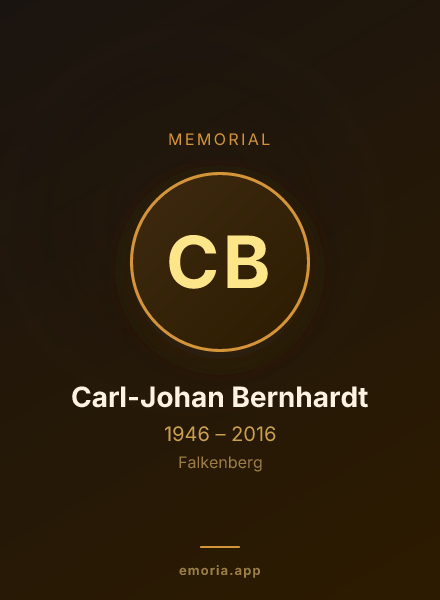 Memorial portrait of Carl-Johan Bernhardt