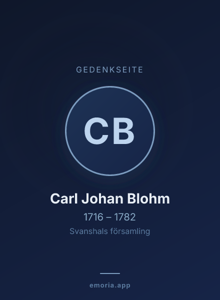 Gedenkportrait von Carl Johan Blohm