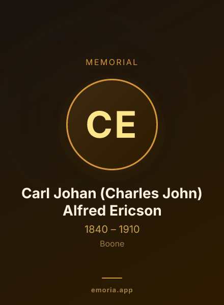 Memorial portrait of Carl Johan (Charles John) Alfred Ericson
