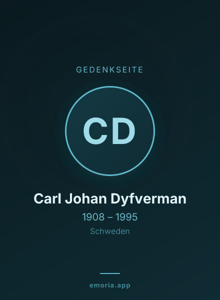 Gedenkportrait von Carl Johan Dyfverman