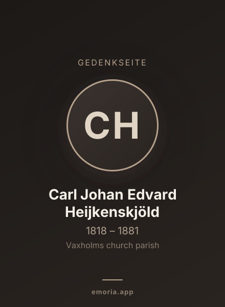 Gedenkportrait von Carl Johan Edvard Heijkenskjöld