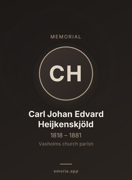 Memorial portrait of Carl Johan Edvard Heijkenskjöld