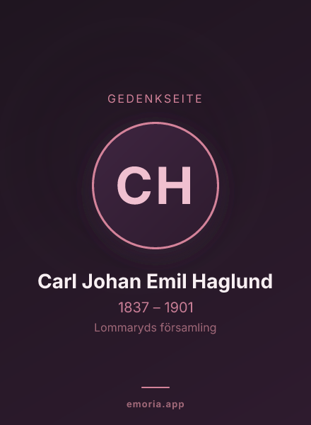 Gedenkportrait von Carl Johan Emil Haglund