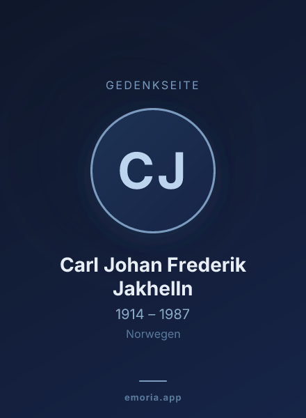 Gedenkportrait von Carl Johan Frederik Jakhelln