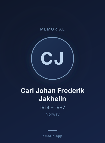 Memorial portrait of Carl Johan Frederik Jakhelln
