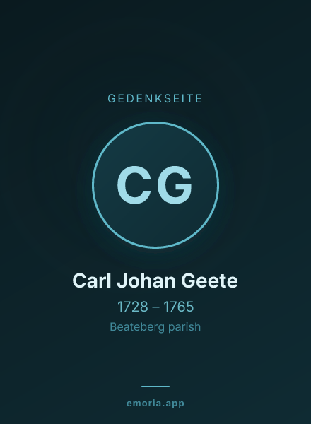 Gedenkportrait von Carl Johan Geete