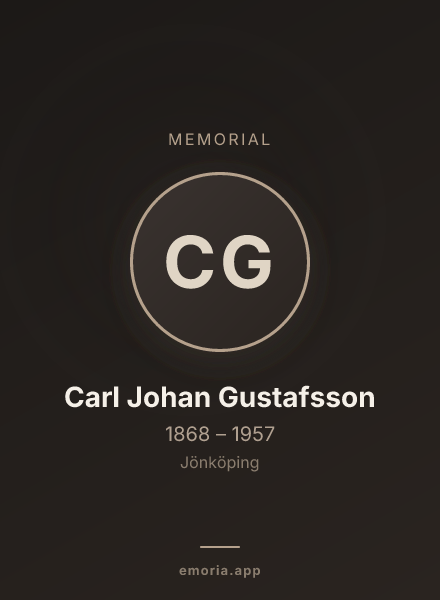 Memorial portrait of Carl Johan Gustafsson