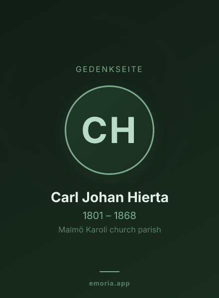 Gedenkportrait von Carl Johan Hierta
