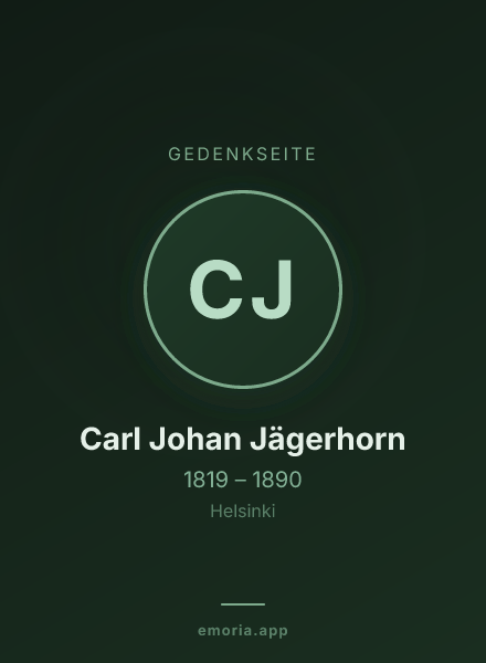 Gedenkportrait von Carl Johan Jägerhorn
