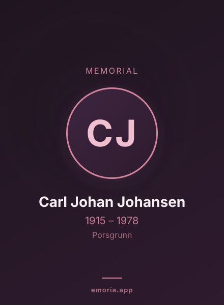 Memorial portrait of Carl Johan Johansen