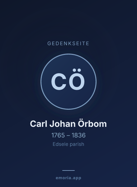 Gedenkportrait von Carl Johan Örbom