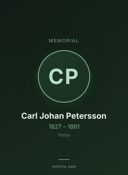Memorial portrait of Carl Johan Petersson