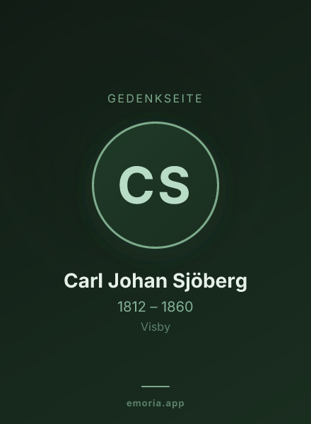Gedenkportrait von Carl Johan Sjöberg