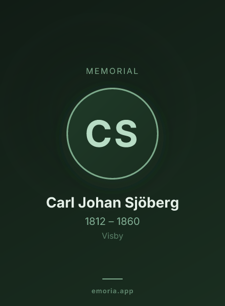 Memorial portrait of Carl Johan Sjöberg