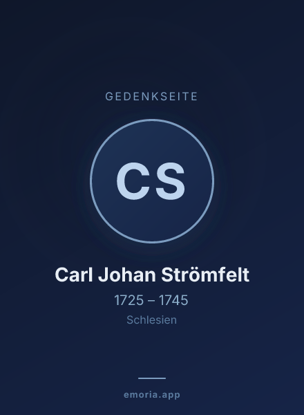 Gedenkportrait von Carl Johan Strömfelt