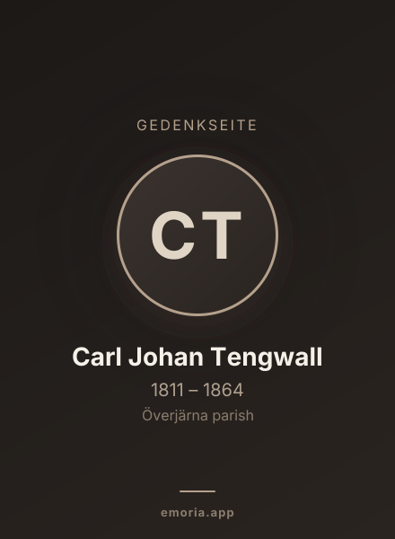 Gedenkportrait von Carl Johan Tengwall