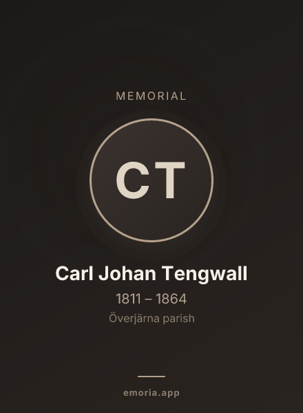 Memorial portrait of Carl Johan Tengwall