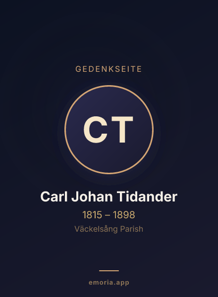 Gedenkportrait von Carl Johan Tidander