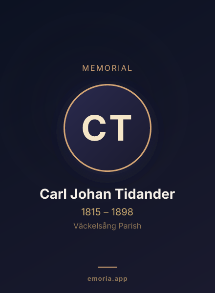 Memorial portrait of Carl Johan Tidander