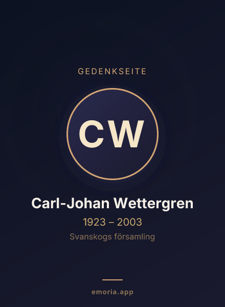 Gedenkportrait von Carl-Johan Wettergren