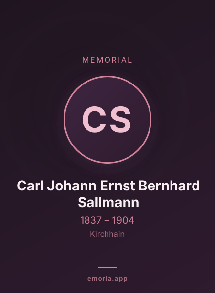 Memorial portrait of Carl Johann Ernst Bernhard Sallmann
