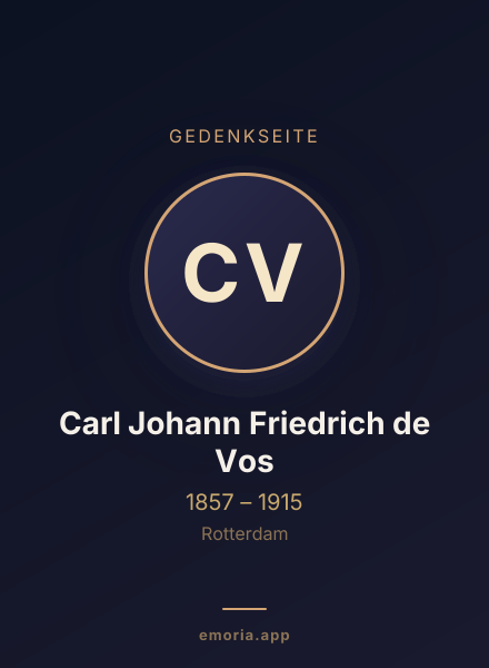Gedenkportrait von Carl Johann Friedrich de Vos