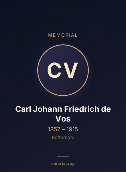Memorial portrait of Carl Johann Friedrich de Vos