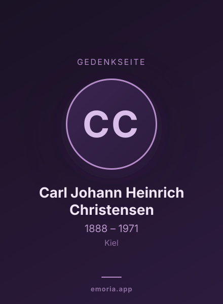 Gedenkportrait von Carl Johann Heinrich Christensen