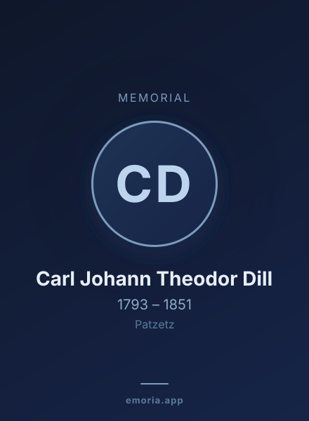 Memorial portrait of Carl Johann Theodor Dill