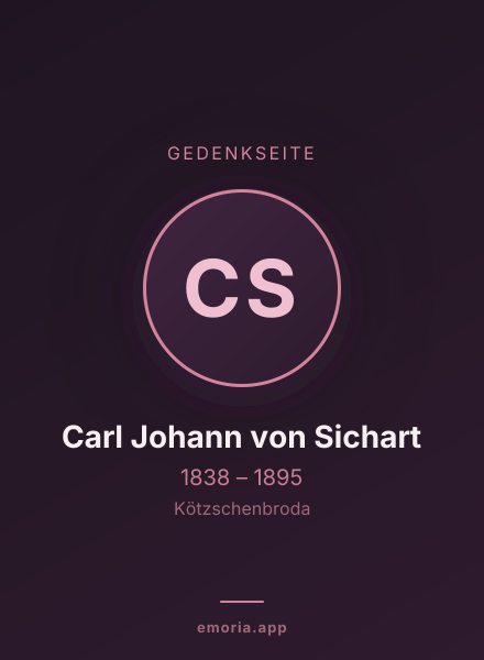 Gedenkportrait von Carl Johann von Sichart