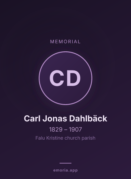 Memorial portrait of Carl Jonas Dahlbäck