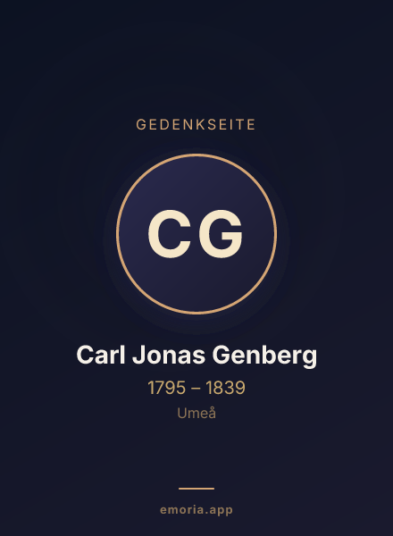 Gedenkportrait von Carl Jonas Genberg