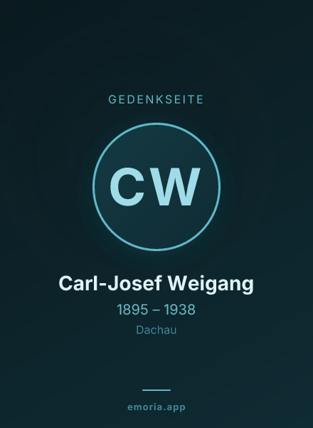 Gedenkportrait von Carl-Josef Weigang