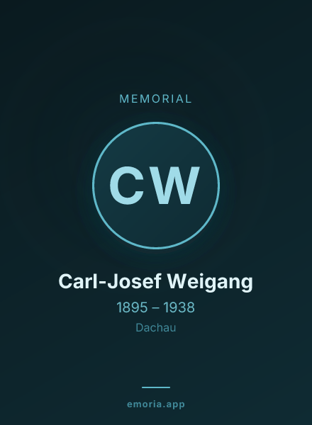Memorial portrait of Carl-Josef Weigang