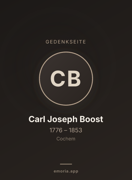 Gedenkportrait von Carl Joseph Boost