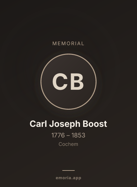 Memorial portrait of Carl Joseph Boost