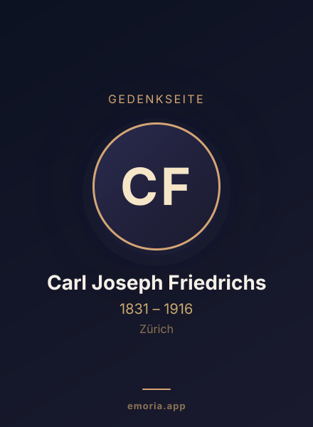 Gedenkportrait von Carl Joseph Friedrichs