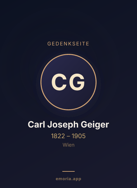 Gedenkportrait von Carl Joseph Geiger