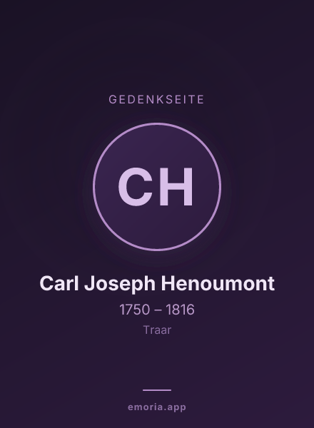 Gedenkportrait von Carl Joseph Henoumont