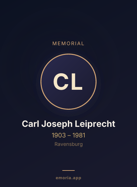 Memorial portrait of Carl Joseph Leiprecht