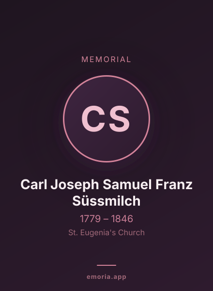 Memorial portrait of Carl Joseph Samuel Franz Süssmilch
