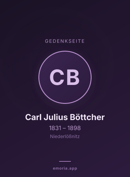 Gedenkportrait von Carl Julius Böttcher