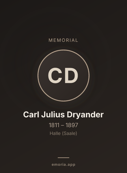Memorial portrait of Carl Julius Dryander